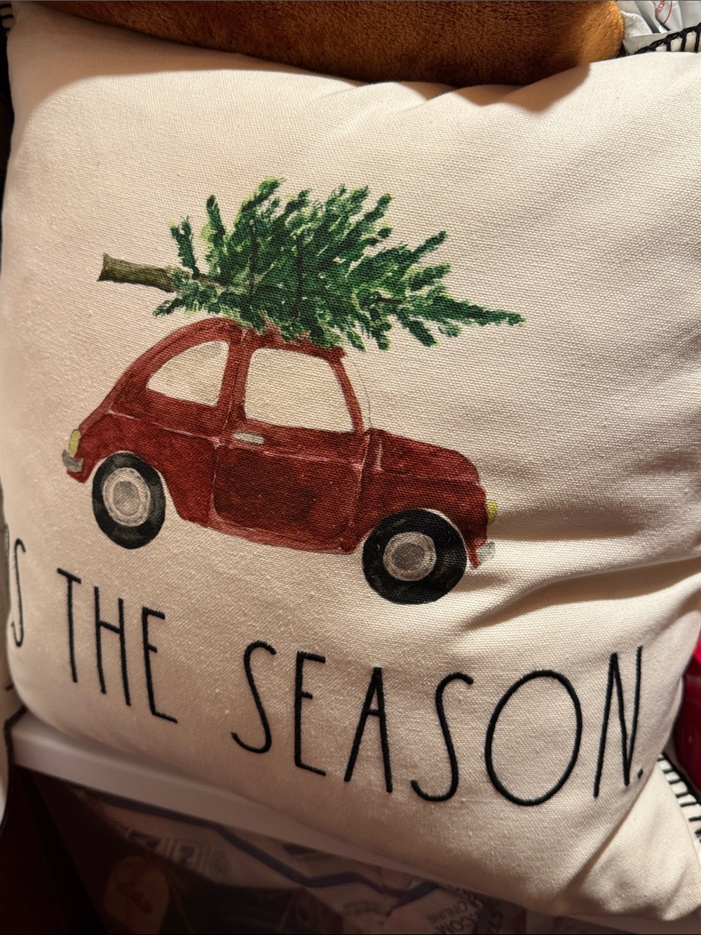 Rae Dunn Christmas Holiday Home Decor Throw Pillow TIS’ THE SEASON